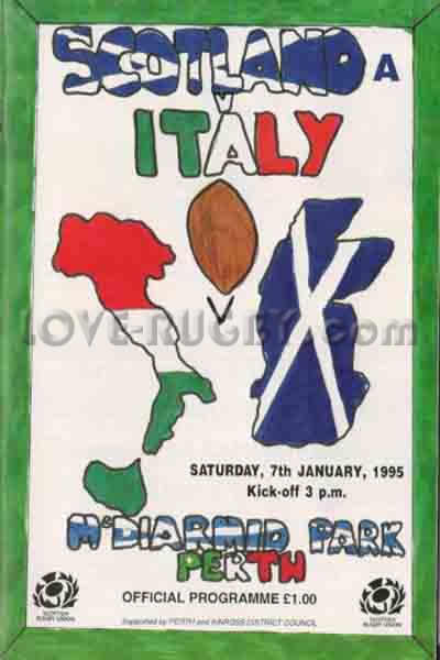 1995 Scotland A v Italy  Rugby Programme
